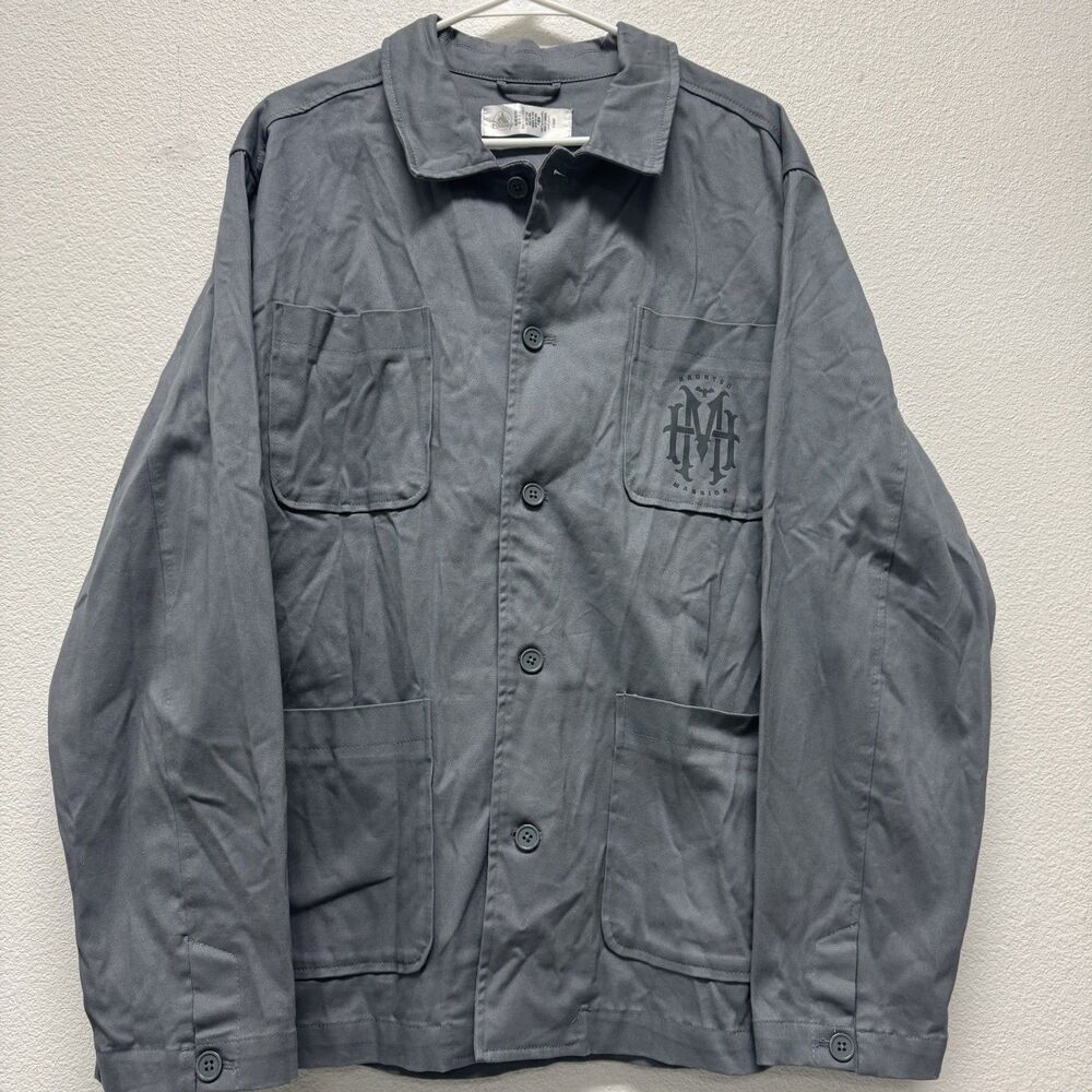 Disney‎ Shirt Jacket Adult XL Gray Haunted Mansion Madame Leota Button Up - Picture 2 of 5